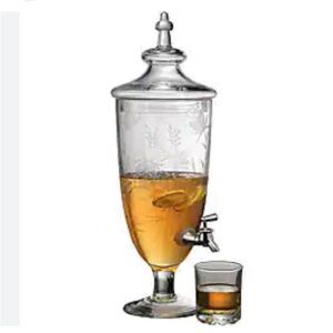 SHAN Savannah Glass Beverage Dispenser with Silver Spout